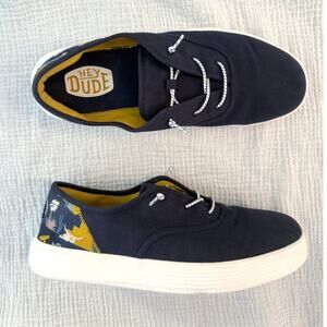 Hey Dude Conway Desert Men Size 13 Navy Sneaker Slip On Lightweight Canvas
